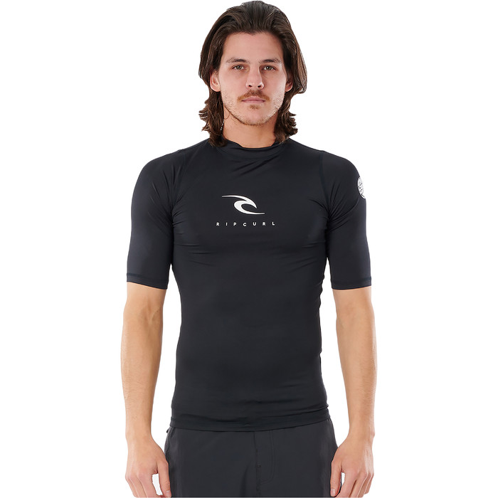 2022 Rip Curl Men Corps Short Sleeve Rash Vest WLE3KM Black